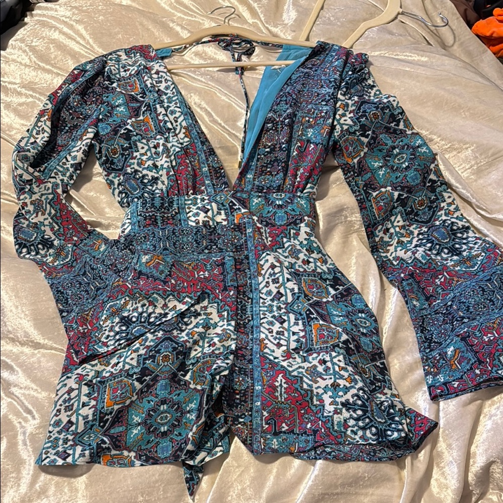 Olivaceous Multicolor Patterned Jumpsuit - image 1